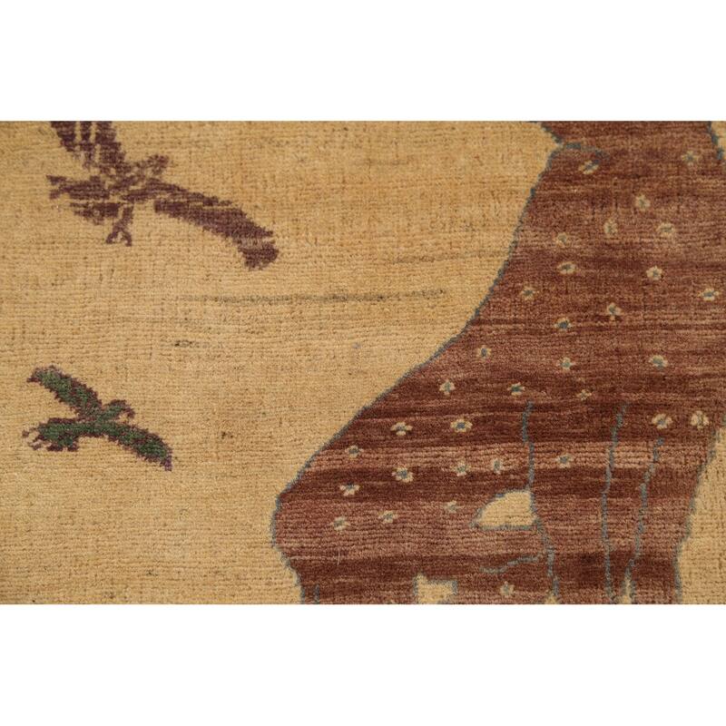 Animals Design Kazak Accent Rug Hand-Knotted Traditional Wool Carpet - 2'1"x 2'10"