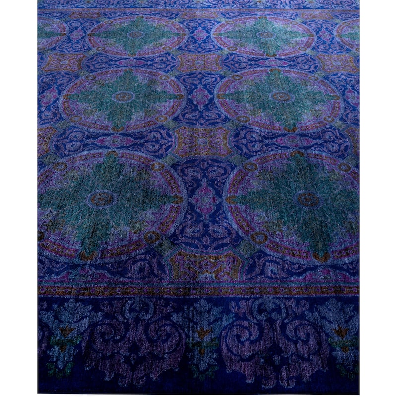 Overdyed One-of-a-Kind Hand-Knotted Area Rug - Navy - 8' 2" x 9' 10"
