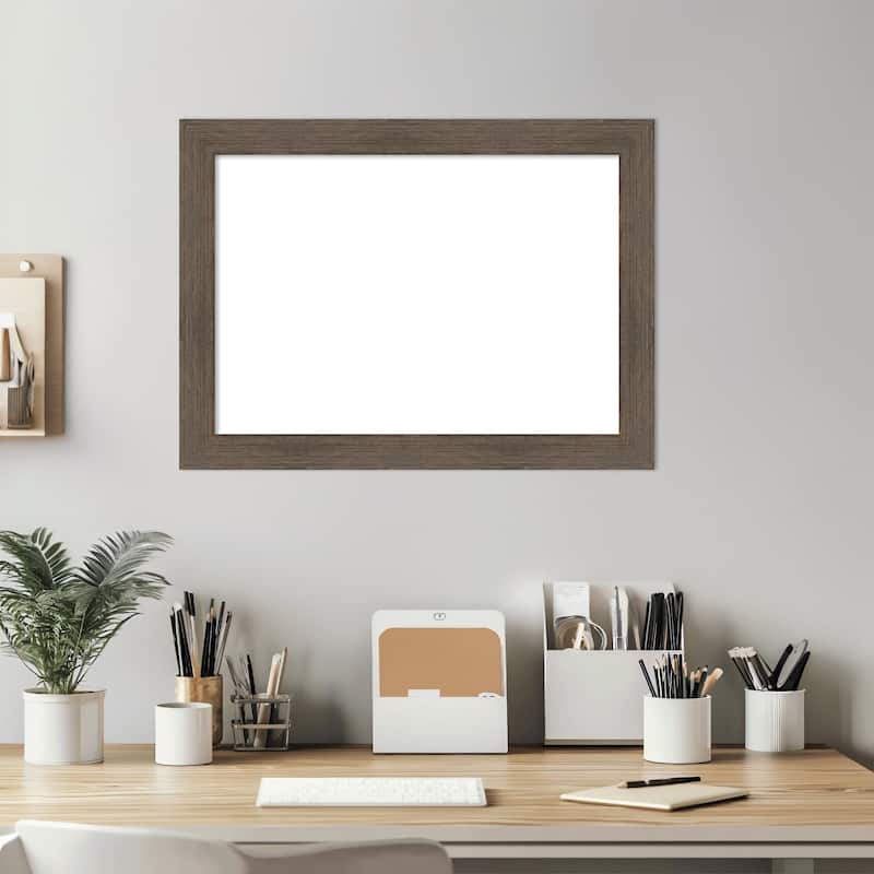 Amanti Art Hardwood Chocolate Narrow Framed Dry Erase Magnetic Board