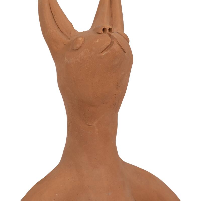 Sagebrook Home Terracotta Natural Novelty Solid Color Yoga Bunny