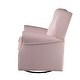 preview thumbnail 4 of 6, Pink Swivel Chair with Rolled Arms - Plush Comfort and Nailhead Detailing