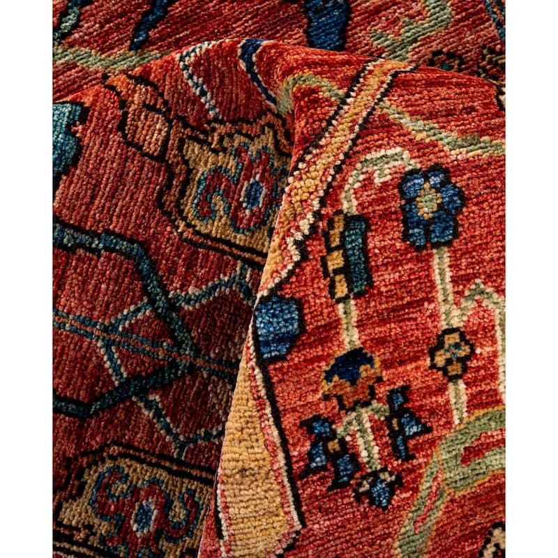 Serapi One-of-a-Kind Hand-Knotted Area Rug - Red - 9' 0" x 12' 1"