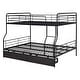 preview thumbnail 50 of 60, Full XL Over Queen Metal Bunk Bed Frame, Can be Split into 2 Beds, Streamlined Iron Crafted Frame