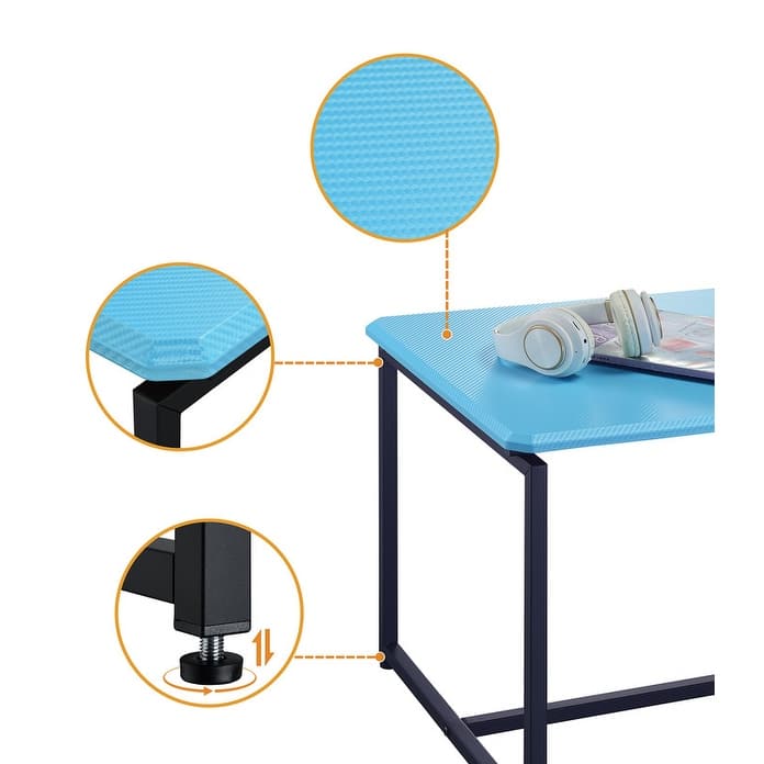 GT 3-Piece Carbon Fiber Coffee Table and End Table Set, 39.5” Rectangular Coffee Table with 2 End Tables, Metal Frame