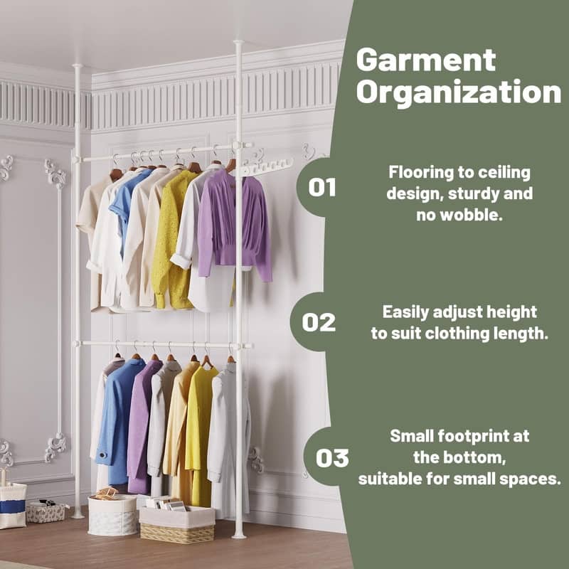 Metal Adjustable Height Clothing Hanging Rack