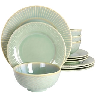 12 Piece Fine Ceramic Dinnerware Set