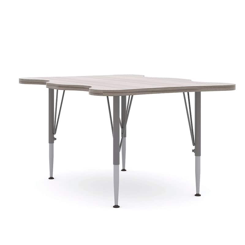 Tot Mate 40" W x 30" D My Place Rectangular Table, Height 14" to 23", Ready-To-Assemble - Shadow Elm Gray
