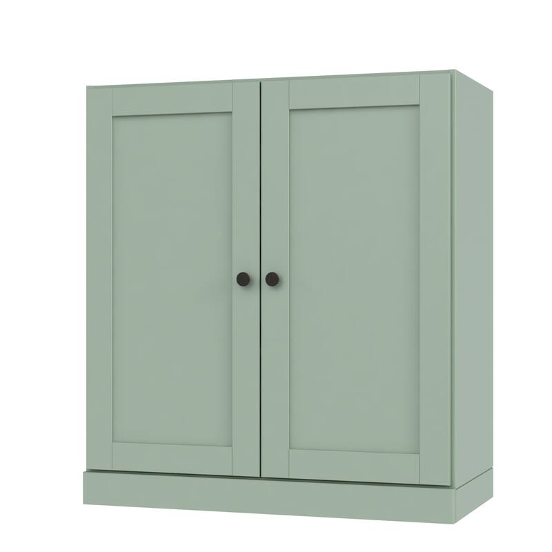 Palace Imports 100% Solid Wood 3-Shelf Bookcase with Shaker Doors and Adjustable Shelves