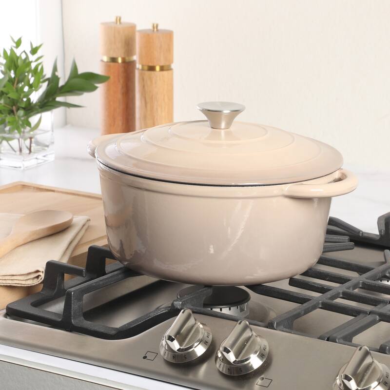 Gibson Home Enameled Cast Iron Dutch Oven Pot with Lid
