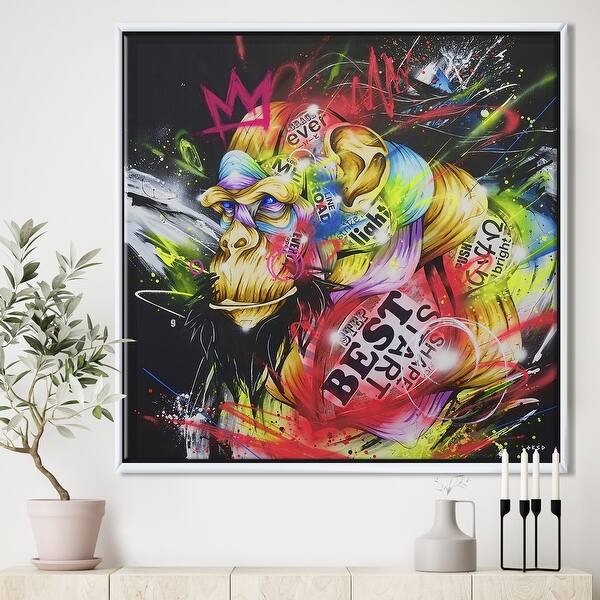 Shop Designart Street Art Graffiti Samurai Modern Contemporary Framed Canvas Wall Art Overstock 28806186