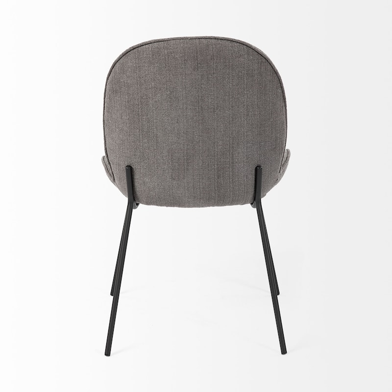 Inala Grey Upholstered Seat w/ Black Iron Frame Dining Chair (Set of 2) - 21.2"W x 25.5"D x 34.2"H