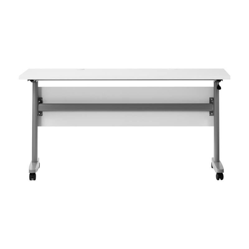 Commercial Nesting Flip Training Table with Steel Frame and T-Legs - 23.5"W x 60"D x 30"H