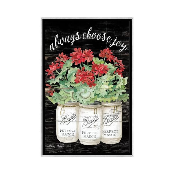 slide 2 of 15, iCanvas "White Jars - Always Choose Joy" by Cindy Jacobs Framed Silver - 40x26