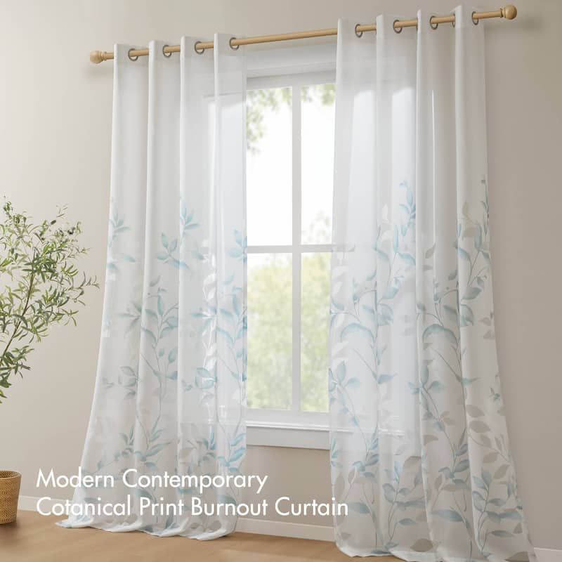 Madison Park Vera Burnout Printed Curtain Panel Single