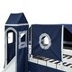preview thumbnail 16 of 36, Multifunctional & Playhouse Design Loft Bed with Shelves,Slide and Drawers, Twin size
