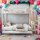 preview thumbnail 1 of 26, Twin Over Full Bunk Bed with Wardrobe,Trundle and Storage,Kids Bed Design White