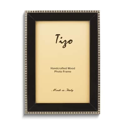 Curata Black with Black and White Border 5x7 Handcrafted Wood Photo Frame