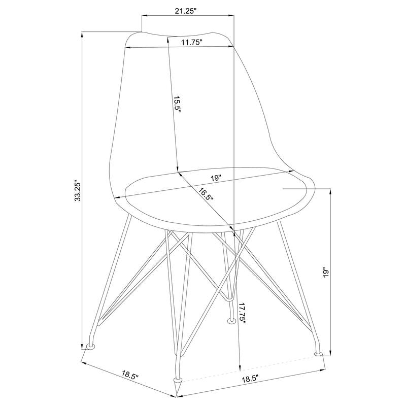 Juniper Grey Polypropylene Dining Side Chair (Set of 2)