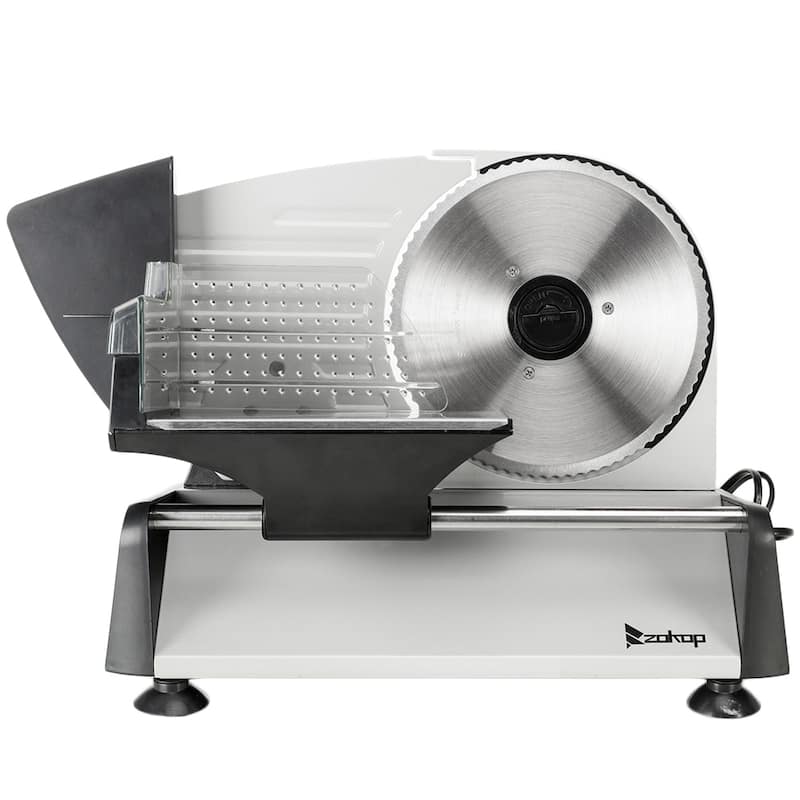ZOKOP 110V/150W 7.5"Home Semi-automatic Stainless Steel Deli Food Slicer Belt/ Gear Cutter