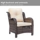 preview thumbnail 39 of 50, 4 Piece Outdoor High Back Wicker Patio Conversation Furniture Sets