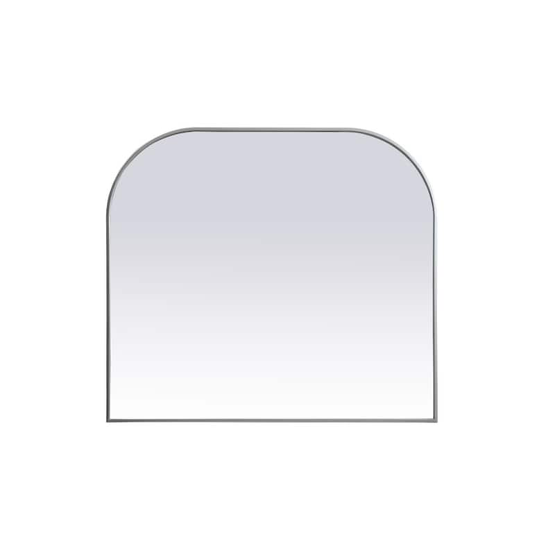 Indigo Home Metal Frame Arch Mirror 42x38 Inch - Silver
