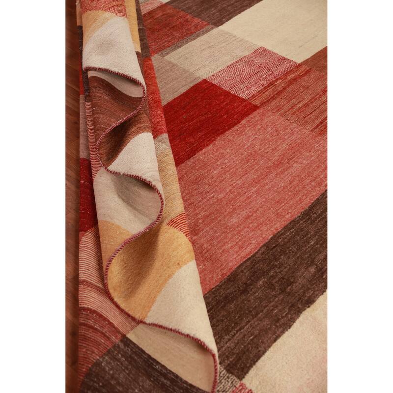 Modern Gabbeh Kashkoli Vegetable Dye Square Rug Handmade Wool Carpet - 10'10"x 11'2"