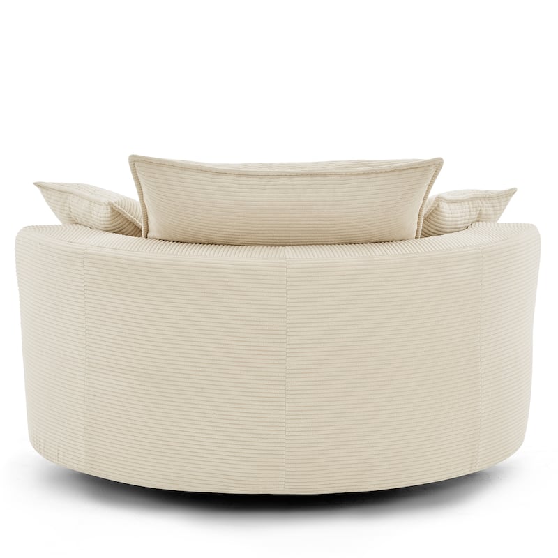 360° Swivel Accent Chair Round Barrel Chair, Living Room Oversized Single Sofa Chair Chaise Lounge Reading Sofa Armchair