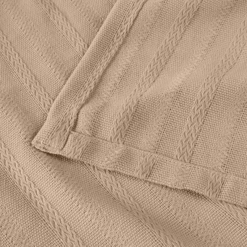Superior Clara Cotton Textured Striped Lightweight Woven Blanket