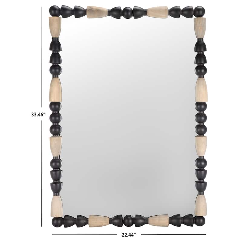 SAFAVIEH Home Gabbhi 24 x 36-inch Vertical Rectangle Grey/Black Mirror - Black/Grey - 24.8"W x 1.6"D x 36"H