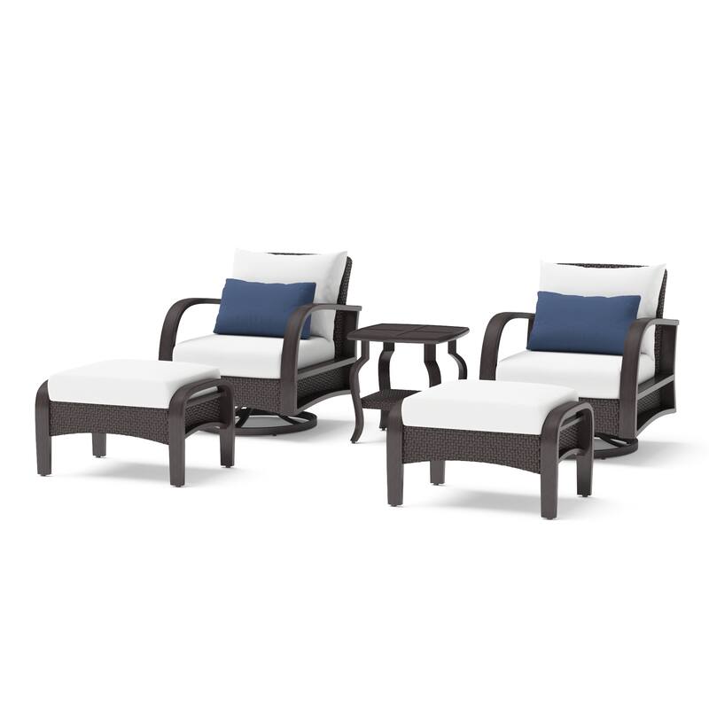 Barcelo 5 Piece Sunbrella Outdoor Patio Motion Club Chair & Ottoman Set