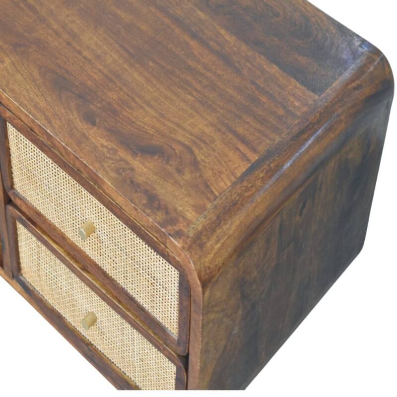 Artisan Furniture Solid Wood Larissa 4 Drawer Chestnut Media Unit, Brown with storage - N/A