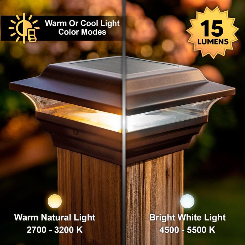 Classy Caps 4x4 Bronze Aluminum Imperial Solar Post Cap (Set of 2)
