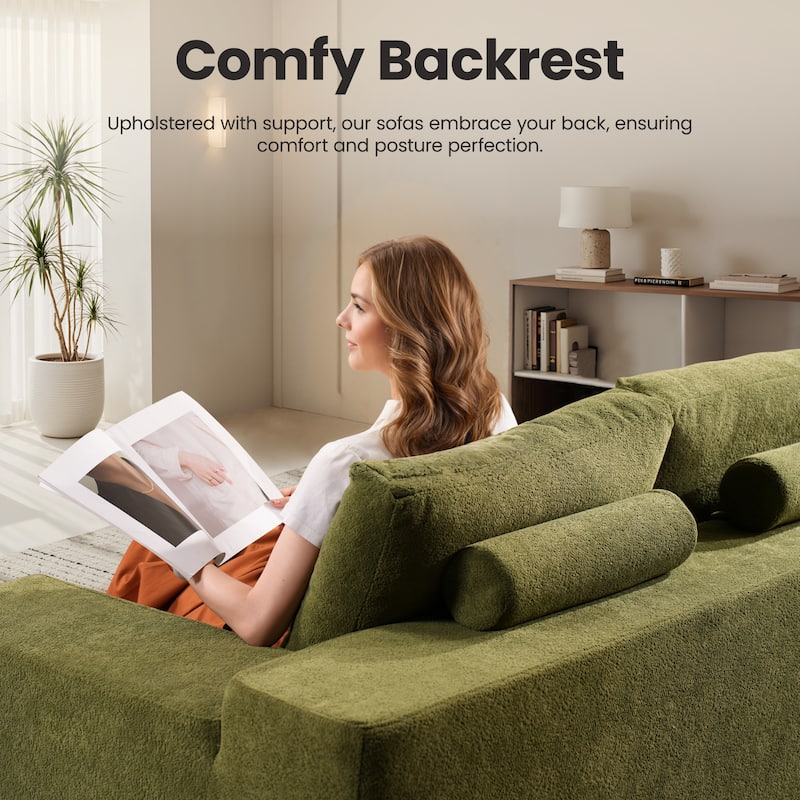 ​​OVIOS Lazy Chaise Lounge Sofa with Ottoman​