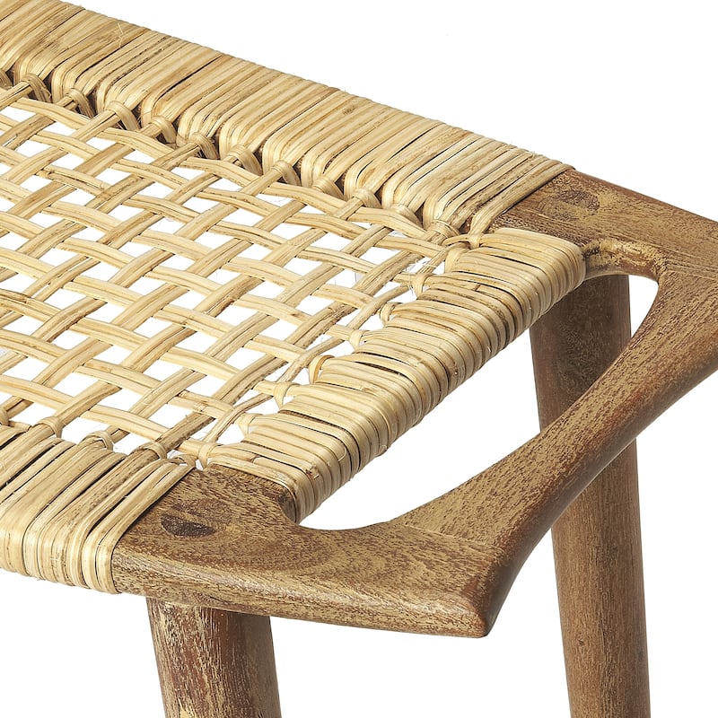 Butler Tristan Modern Wide Mango/Rattan Stool