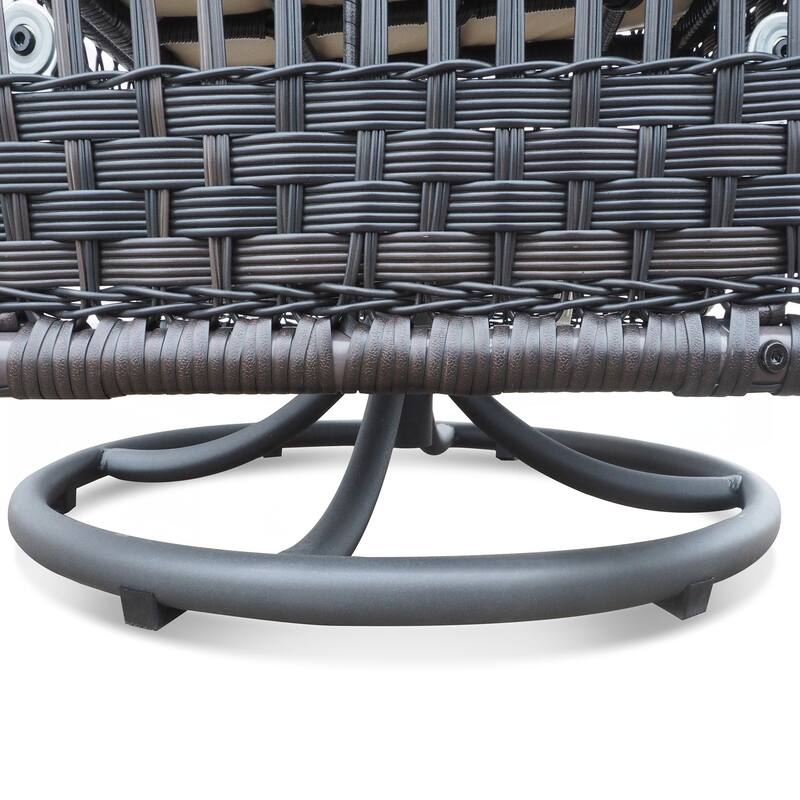 Outdoor Wicker Rocker Swivel Patio Bistro Set