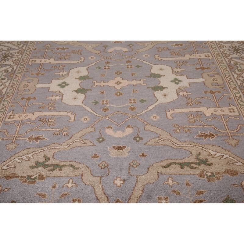 Oushak Indian Area Rug Hand-Knotted Transitional Wool Carpet - 8'0"x 9'10"
