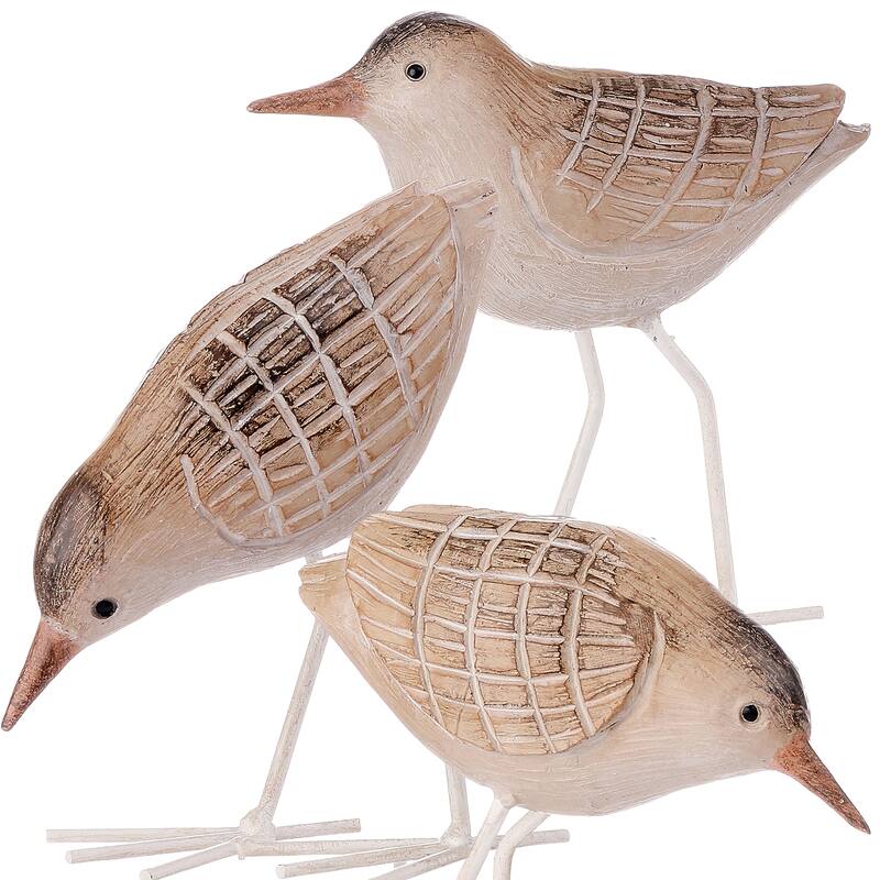 5" Resin And Metal Sand Piper Set of 3