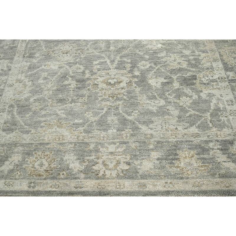 Hand Knotted Turkish Oushak Gray Wool Traditional Oriental Area Rug