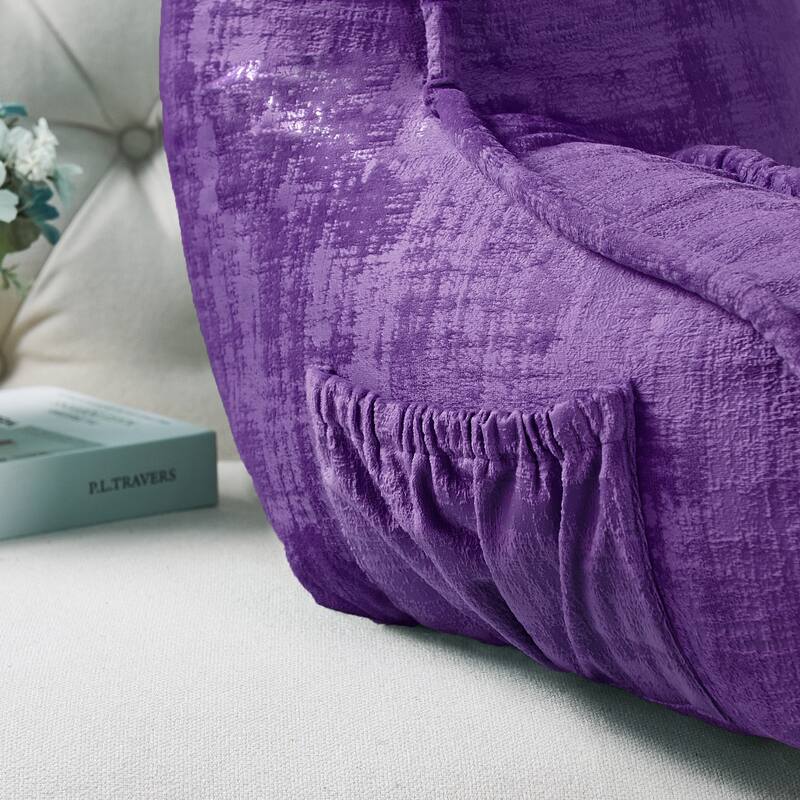 Textured Velvet Bedrest Reading Pillow Cover & Filling