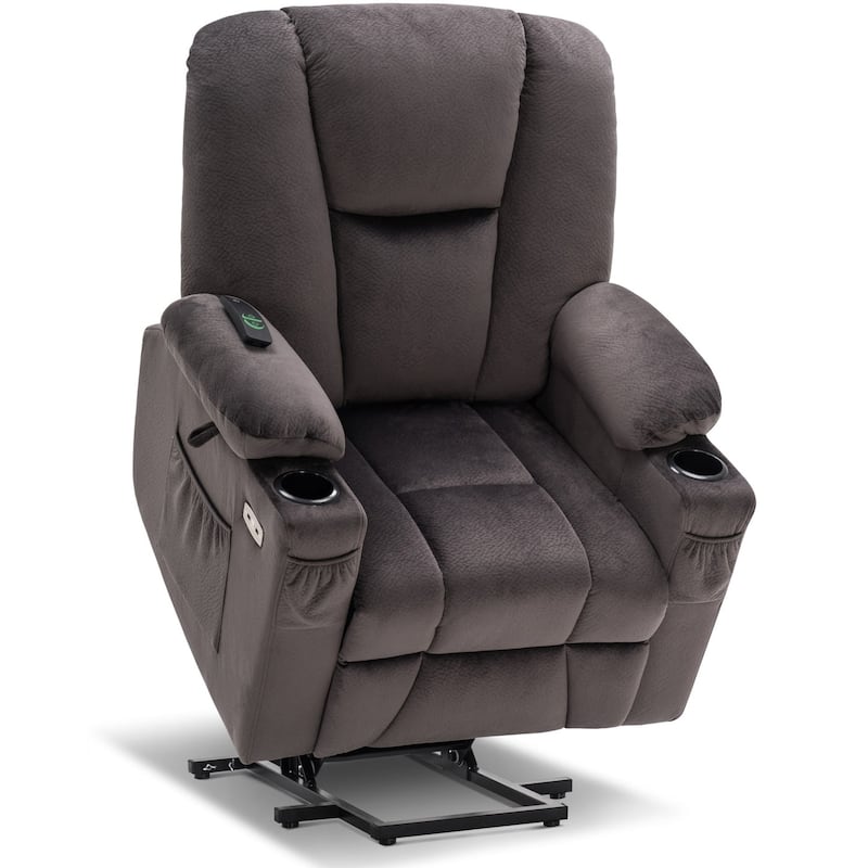 MCombo Electric Power Lift Recliner Chair with Extended Footrest, Fabric 7507