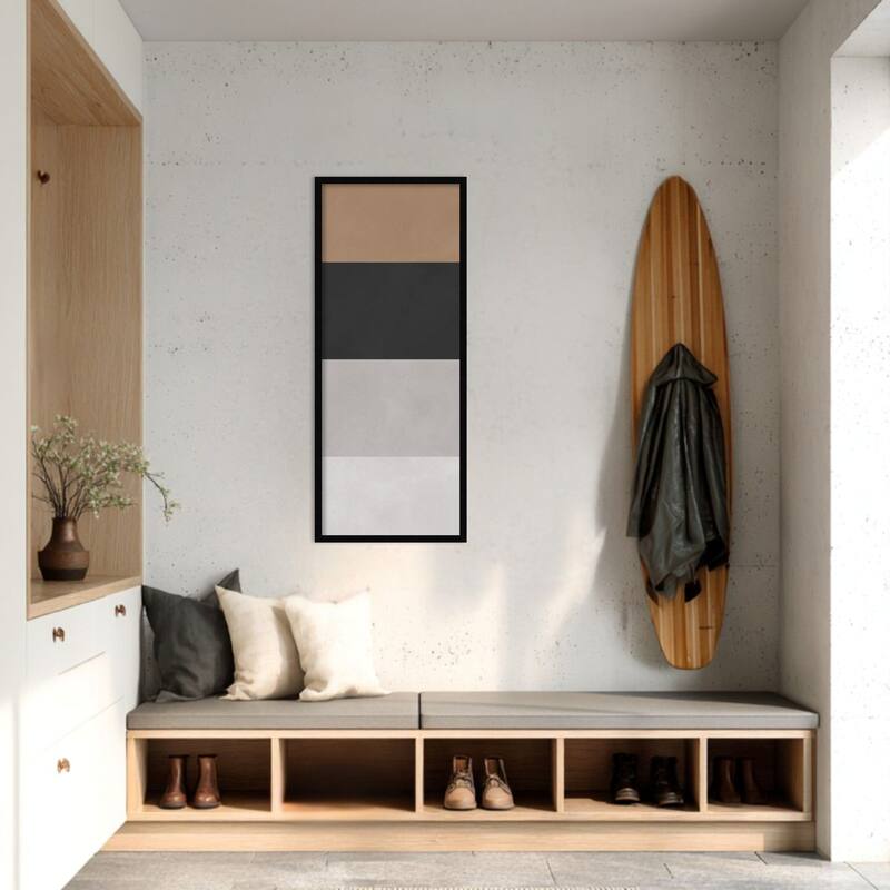 Amanti Art Framed Fabric Pinboard Black and Brown Blocks by Vitor Costa Printed Bulletin Board