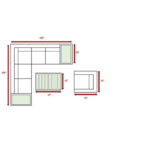 LSI 9 Piece Rattan Sectional Seating Group with Cushions Bed Bath