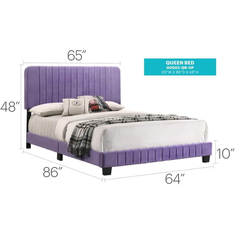 Purple Queen Bed with Bold Finish, Sturdy Frame and Spacious Design Perfect for Modern Bedrooms with Stylish Personality