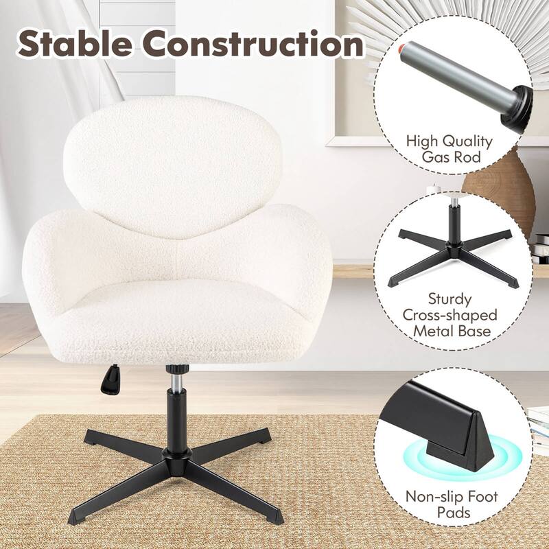 Costway Criss Cross Chair Swivel Cross Legged Chair with Adjustable - See Details