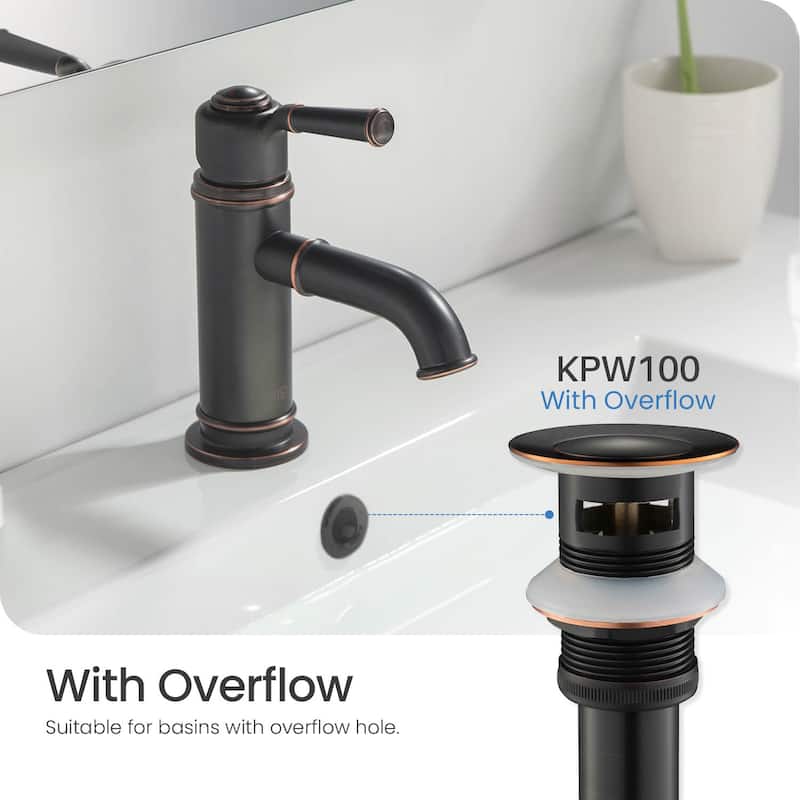Pop Up Drain Stopper for Bathroom with Overflow