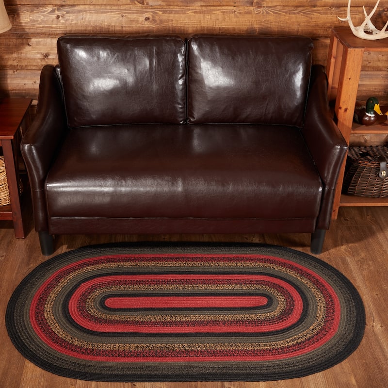 Cumberland Jute Rug Oval w/ Pad 36x60 - 3' x 5' Oval - 3' x 5' Oval - Red