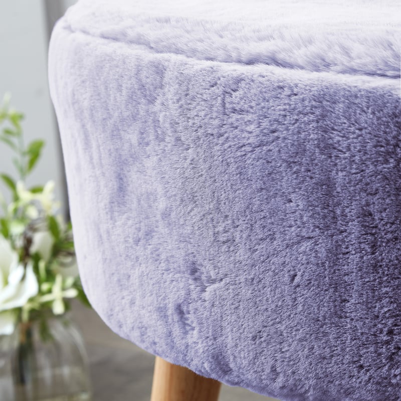 Serenta Heavy FauxFur Oval Ottoman