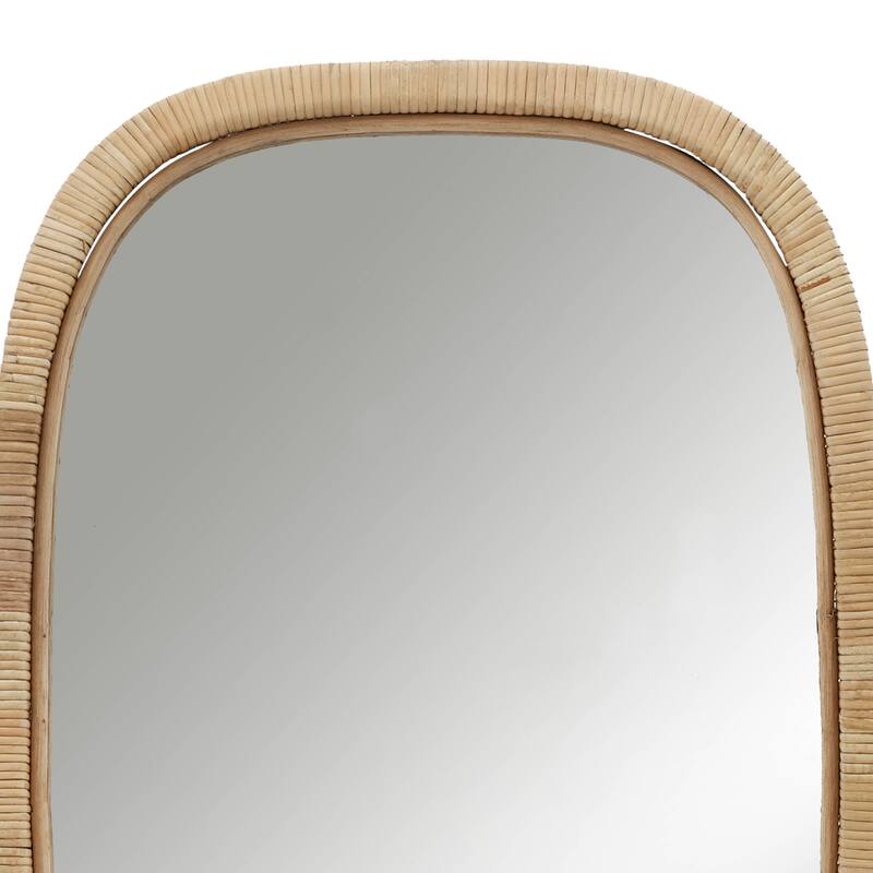 Modern Wall Mirror with Rounded Corners - 22", Brown - 22" x 1" x 34"
