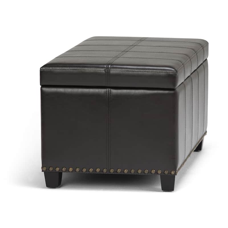 WYNDENHALL Megan 34 inch Wide Transitional Rectangle Storage Ottoman
