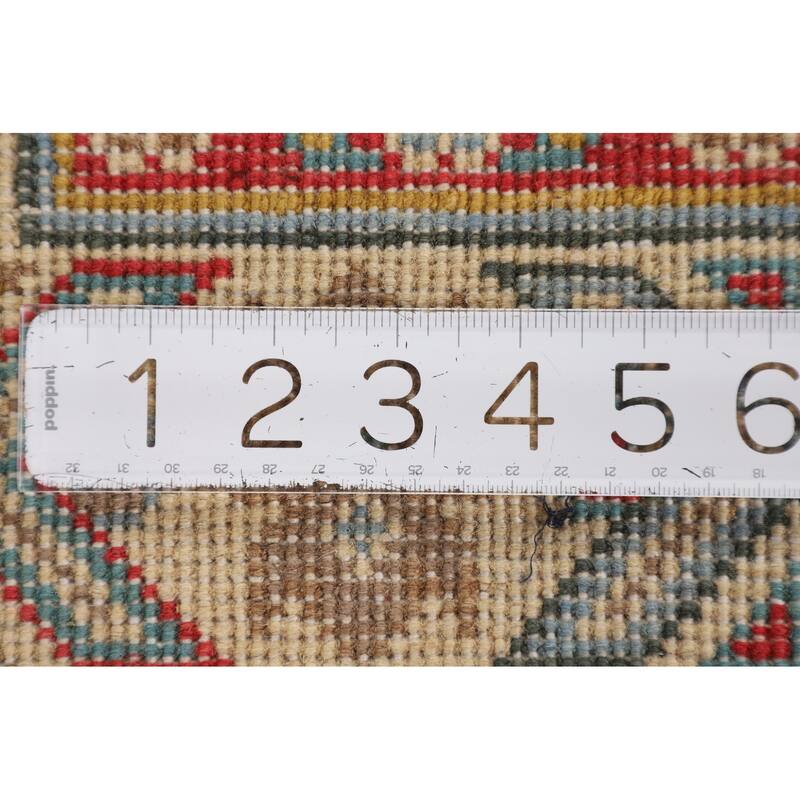 Turquoise Blue Kazak Oriental Accent Rug Hand-Knotted Wool Carpet - 2'9" x 3'11"